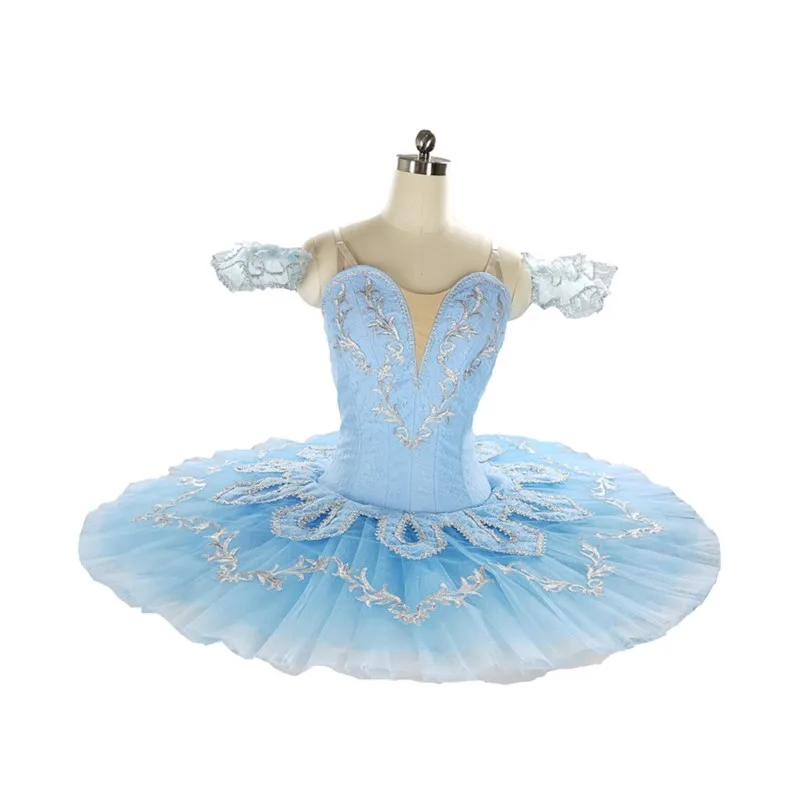 Profesjonalny, wysokiej jakości, niestandardowy rozmiar, jasnoniebieski, dziecięcy baletowy tutu