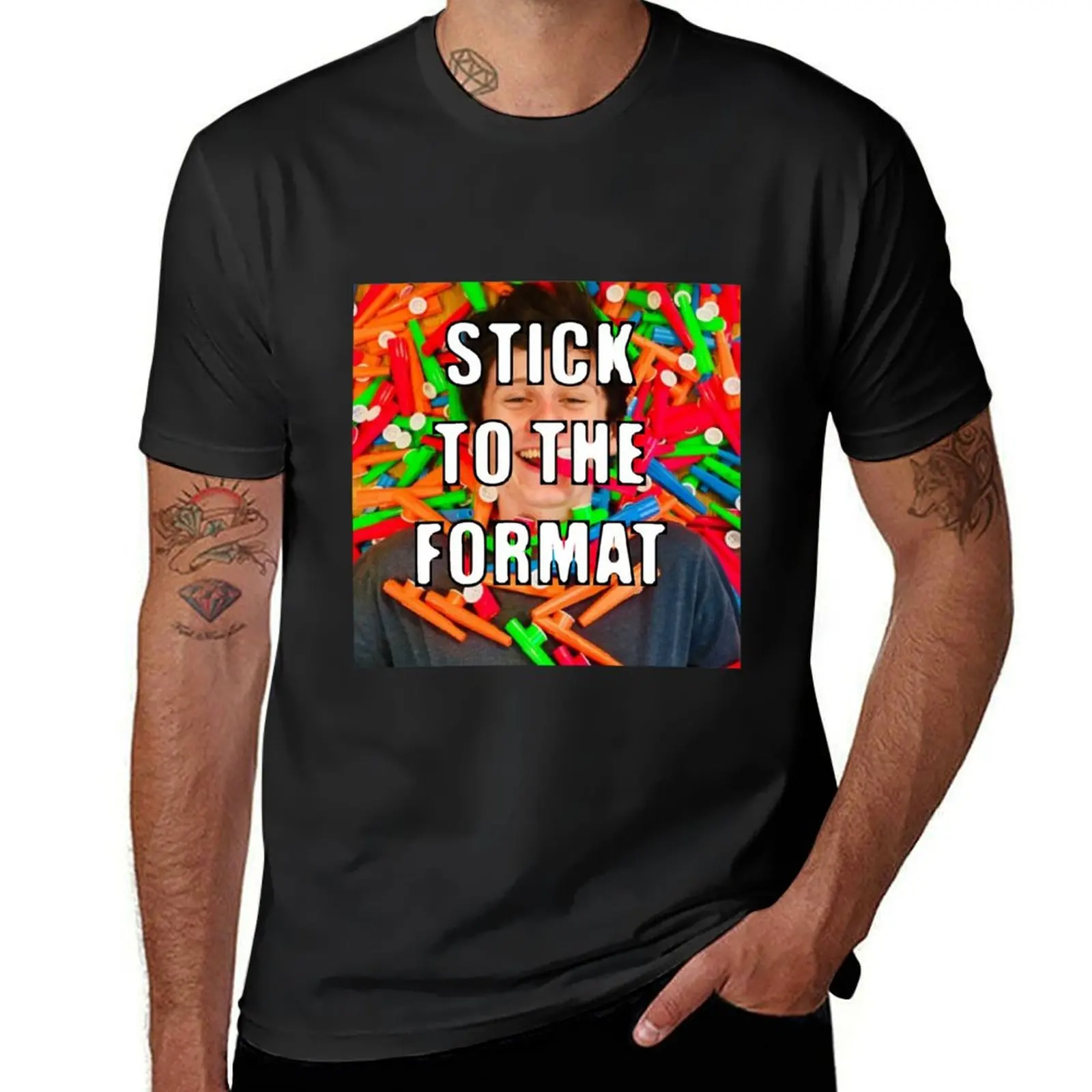 JackSucksAtLife/MC merch - STICK TO THE FORMAT T-Shirt summer tops korean fashion funny t shirts for men