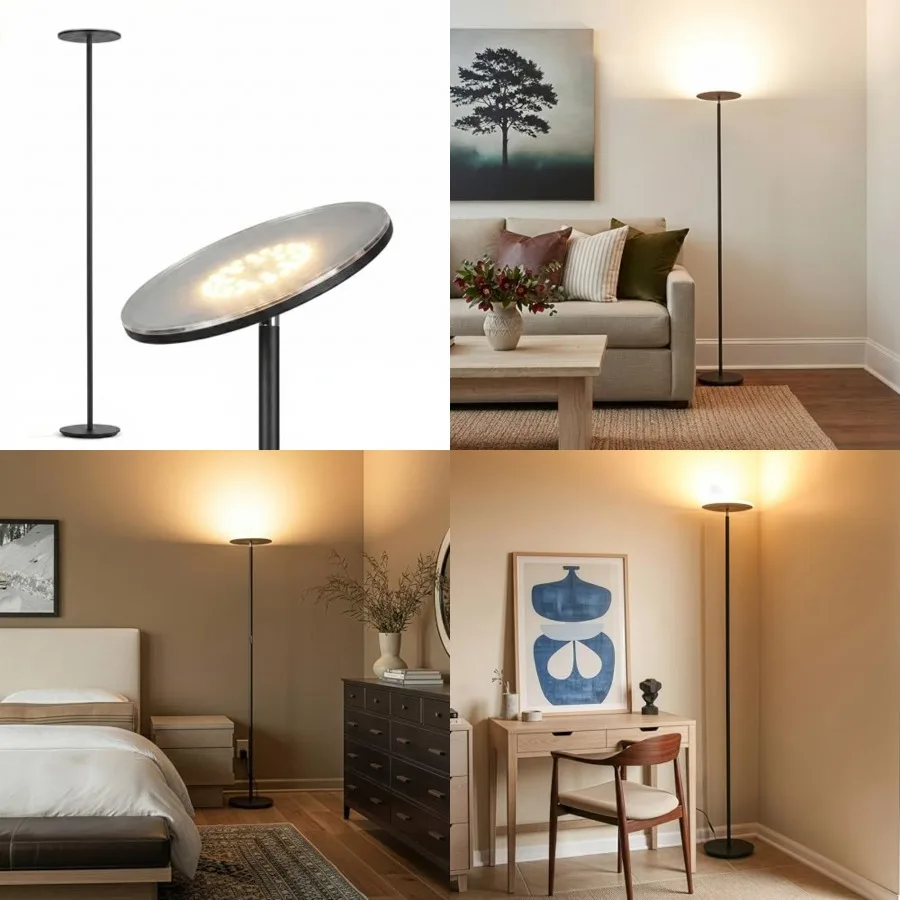 

Sky LED Floor lamp, Torchiere Super Bright Floor Lamp for Living Room Decor and Office - Dimmable, Tall Standing Torch Lamp wit