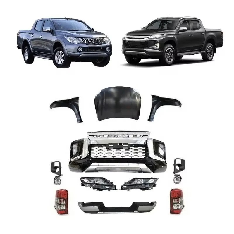 

Car Front Rear Bumper Facelift Wide Conversion Bodykit Body Kit for Triton L200 2015-2019 Change Upgrade to 2020 2021