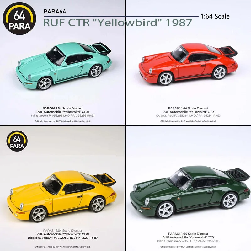 NEW 64PARA 1/64 Scale RUF BTR RUF CTR Yellowbird 1987 LHD Diecast Alloy Toy Cars 7cm Models by 3 inches For Collection Gift