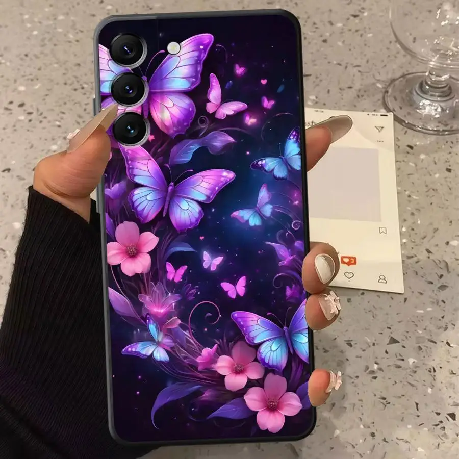 Colored Butterfly Cool Phone Cover Case for Samsung Galaxy A20s A71 A73 A02s A03 A06 A53 A04 A50 A56 A05 A30s