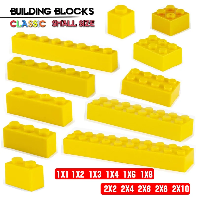 Building block 1X4 1X6 2X4 2X6 hole yellow brick basic accessories education creativity compatible brand building block toys