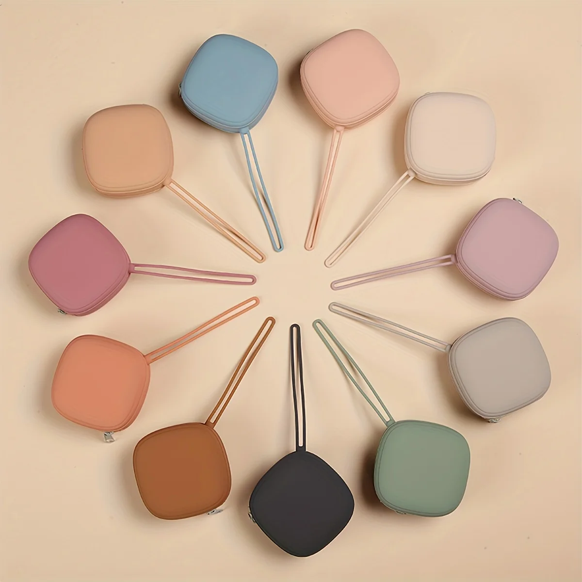 Large Capacity Baby Square-shape Silicone Pacifier Holder Case with Strap, Silicone Soother Pouch,Nipple Case