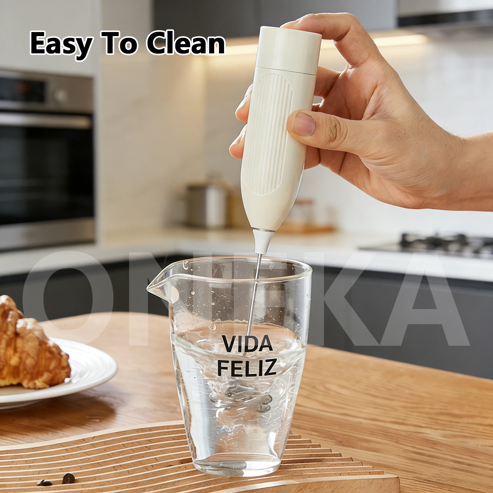 ONEKA صغيرة محمولة قوية ABS الكهربائية الحليب Frother خلاط مشروبات صانع فقاعات للتخييم القهوة كابتشينو فرابيه ماتشا