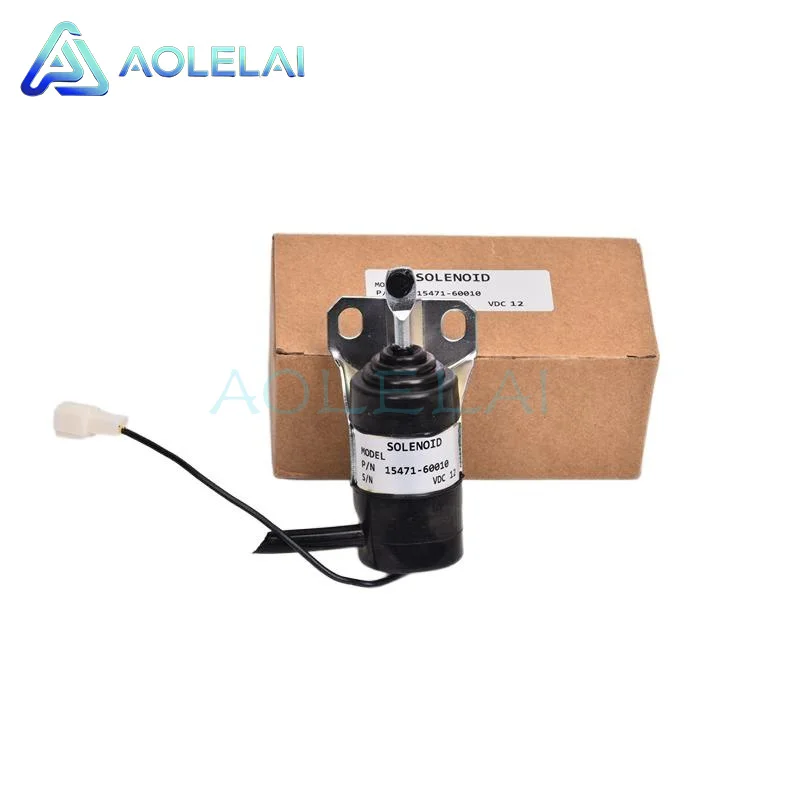12V Fuel Shutoff Solenoid 052600-1000 15471-60010 052600-1001 for Kubota V2203 Z482 D722 KX161 Fuel Stop Solenoid Valve