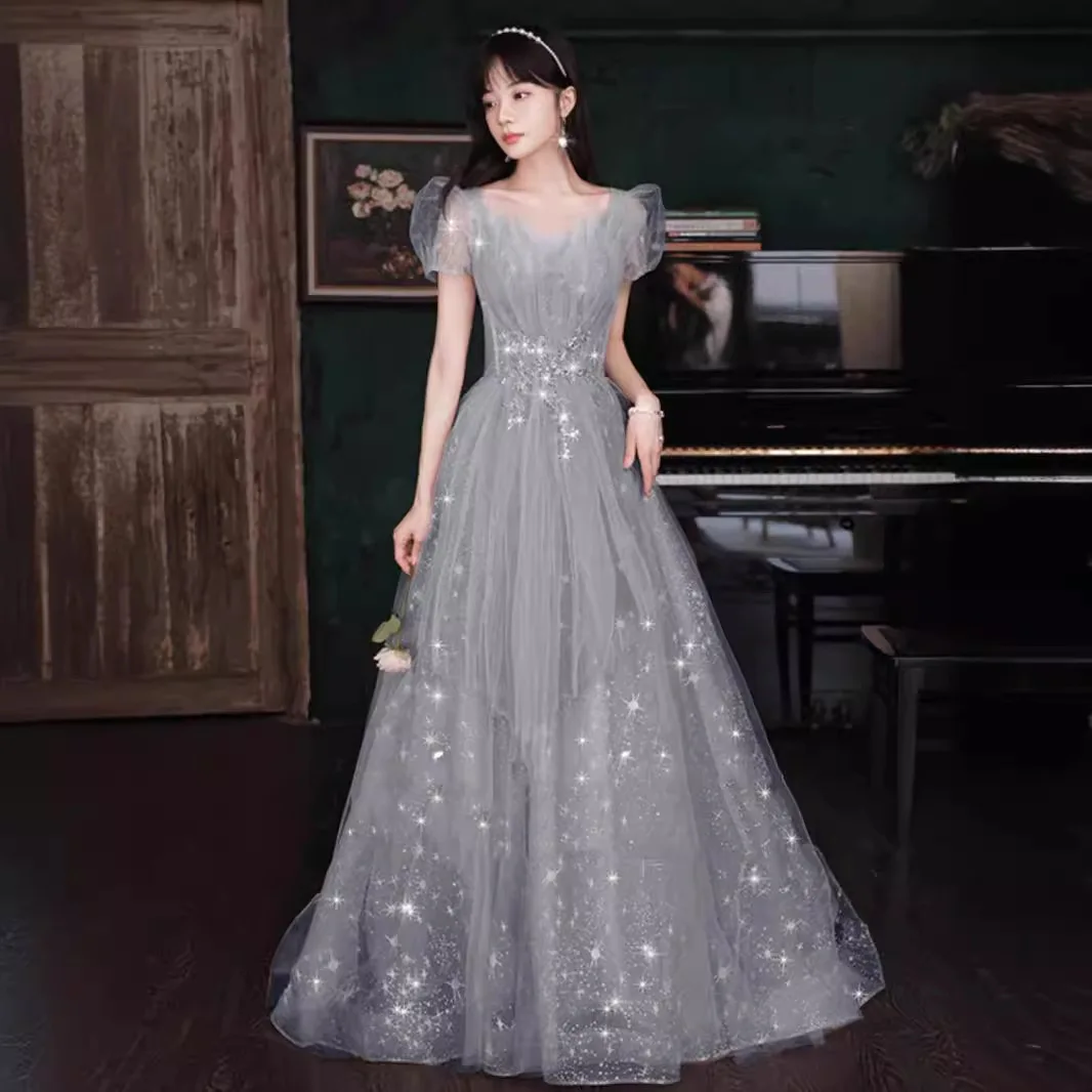 

Ele ey Evening Gown for Women High-End Sensation Luxury aduation Ceremony Starry Skirt Adult Ceremony Girl