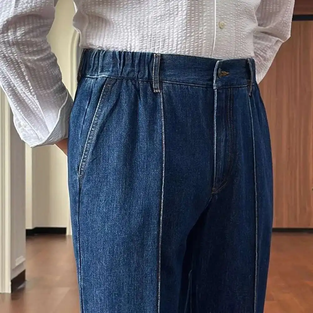2024 Fashion Casual High Waist Straight Leg Jeans Men Trouser Naple High Quality Jeans Men Dress Trouser Straight Leg Pant