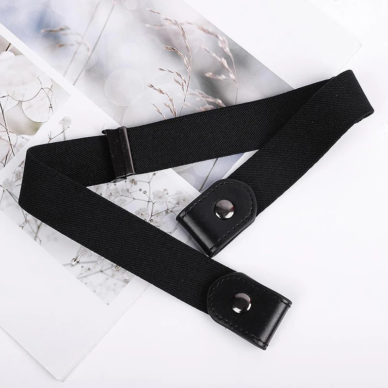 1pc Invisible Elastic Belt Women Men Extension Waistband Without Buckle Adjustment Stretch Lazy Belt For Casual Jean Pant Dress