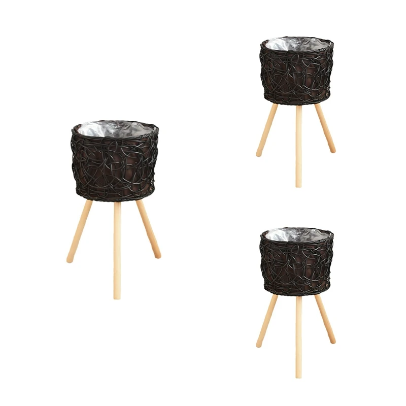 

Balcony Floor-Standing Plant Baskets Woven Flower Pots Living Room Decorative Flower Stands Indoor Storage Racks