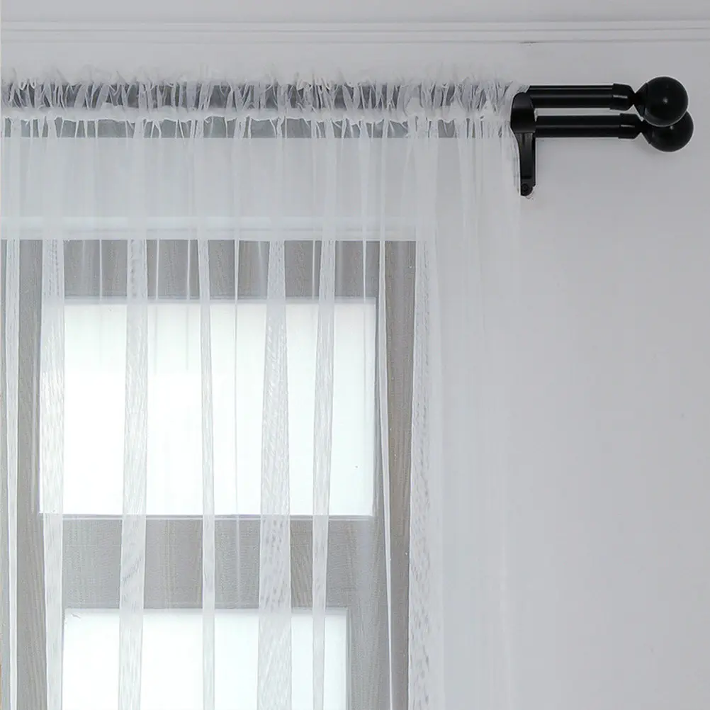 Sheer Window Curtain Voile Curtains 270x100cm White Transparent Window Tulle Sheer Curtains for Home Bedroom Living Room