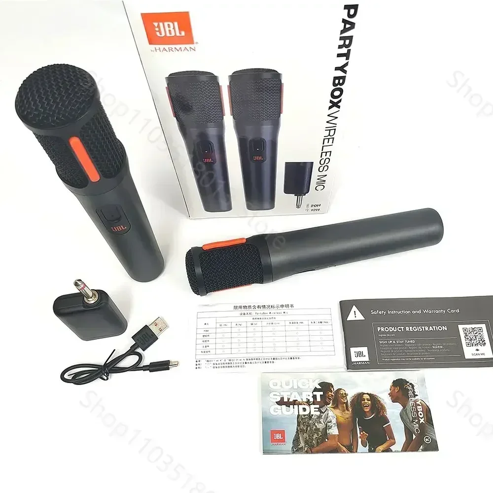 JBL Digital PartyBox PB UHF نظام ميكروفون محمول لاسلكي قابل لإعادة الشحن مع جهاز استقبال ثنائي القناة صوت واضح هش #3
