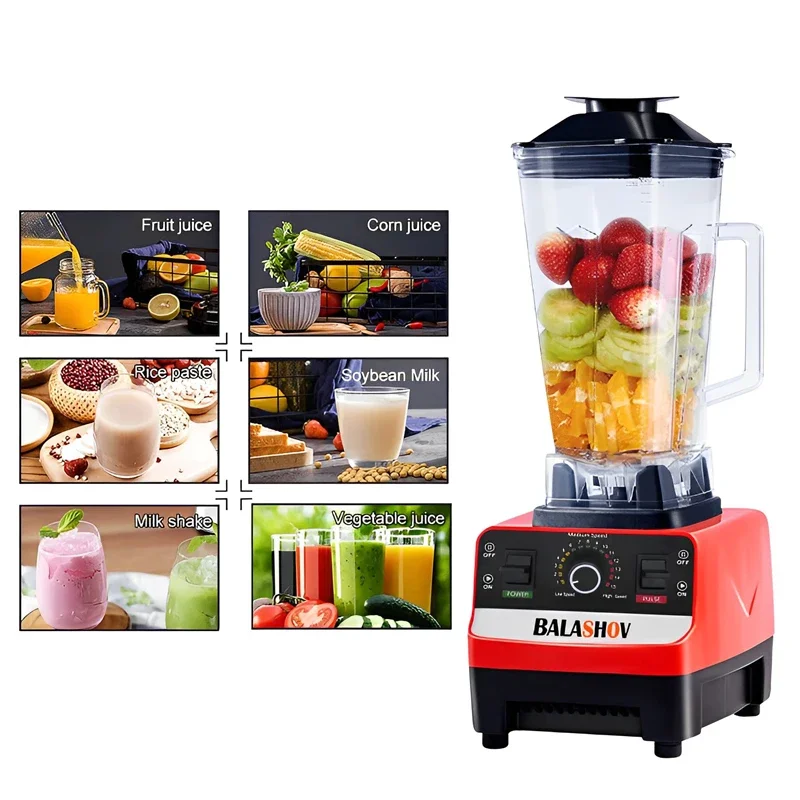 Blender buah prosesor makanan, 2000W tugas berat komersial Blender buah penghancur 220V