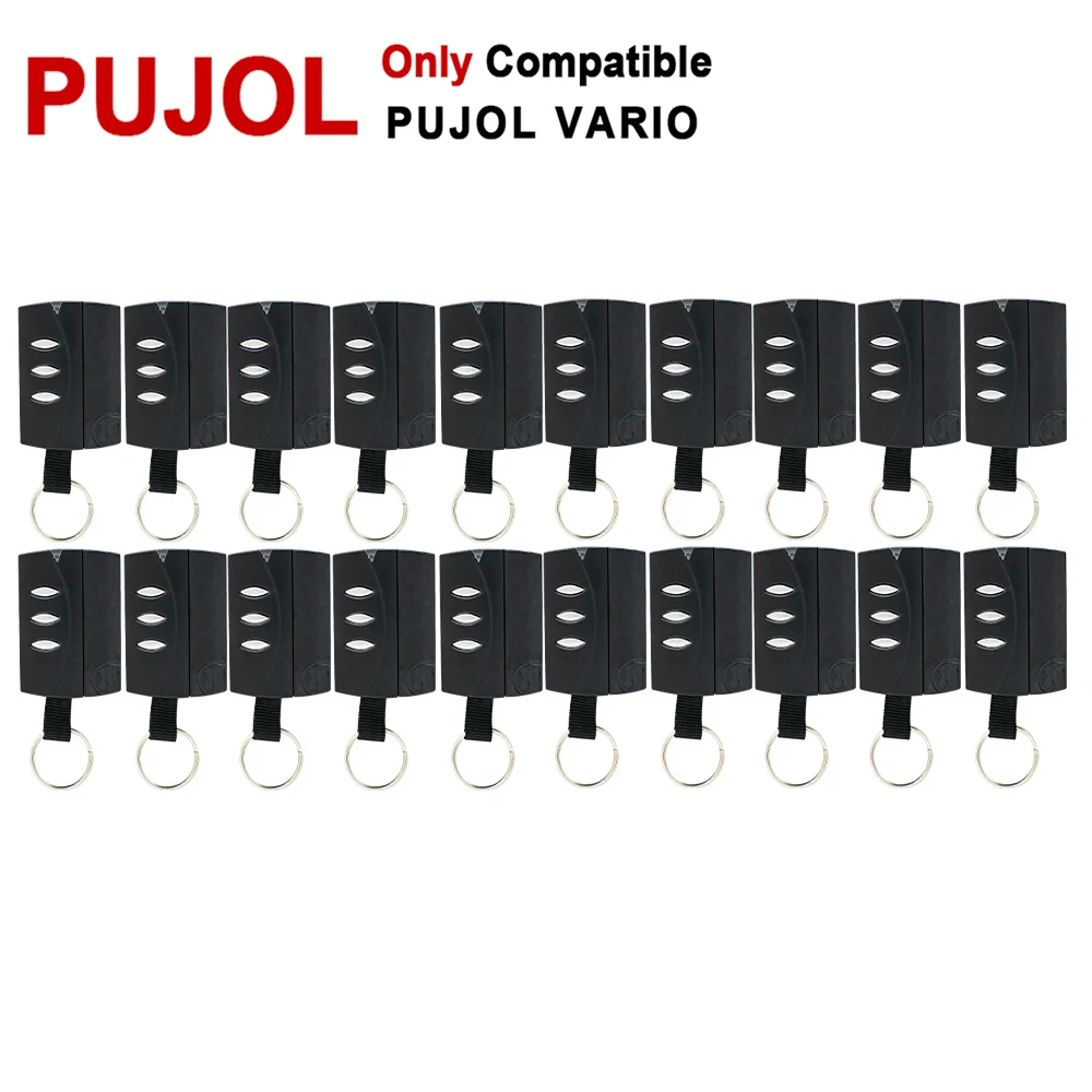 1-20pcs 3 Button PUJOL VARIO Code Black Garage Door Remote Control for VARIO MARS OCEAN 433.92mhz Transmitter