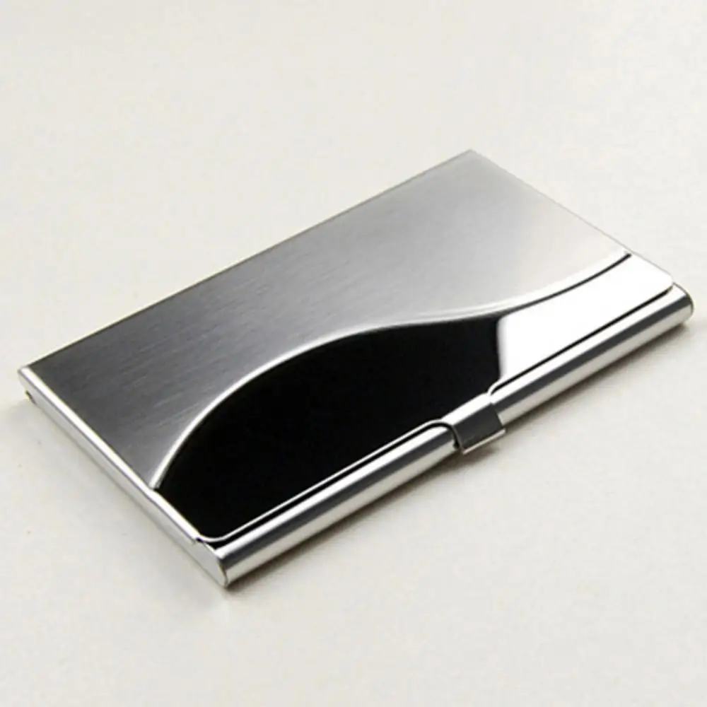 Fashion Stainless Steel Case Pocket Box Business ID Credit Card Holder Cover