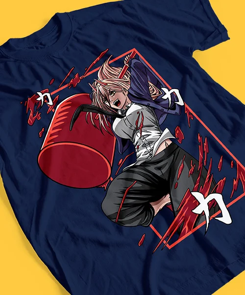 Anime T Shirt Japanese unisex Chainsaw Man Makima Power Attack 2