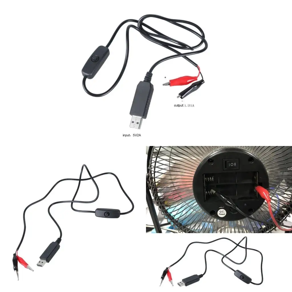  USB 5V to 1.5V Step Down Clip Cable Fixed Voltages Converters Line for LED Light