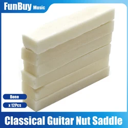 6Pair Pure Bone Guitar Nuts Saddle Blank for Electric Bass Acoustic Classical Guitar Mandolin Banjo Ukulele Guitar Parts