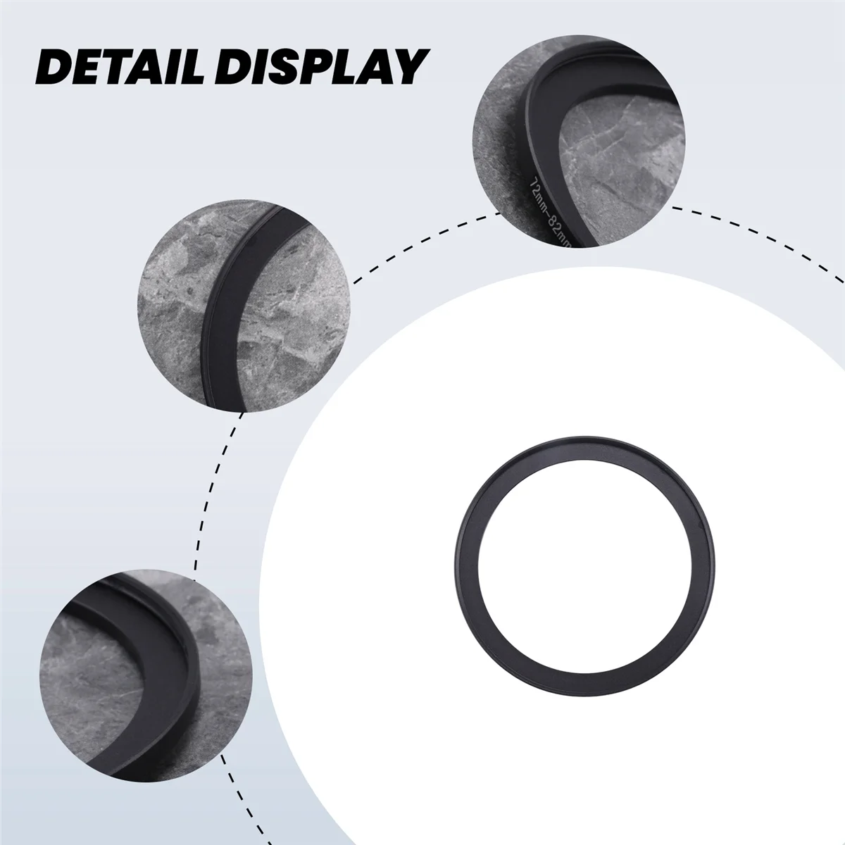 أجزاء الكاميرا 72 مم إلى 82 مم محول حلقة تصعيد مرشح العدسة أسود ST