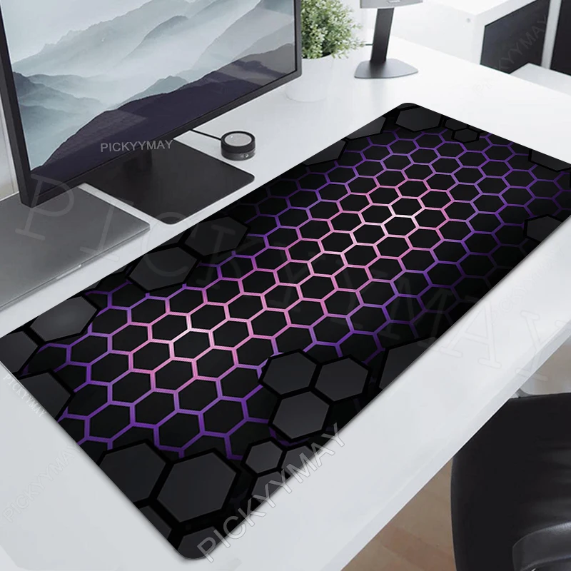 Geometric 100x55cm XXL Lock Edges Mousepads Large Gaming Mousepad Keyboard Mats Mouse Mat Desk Pad For Gift Hexagon Mouse Pads