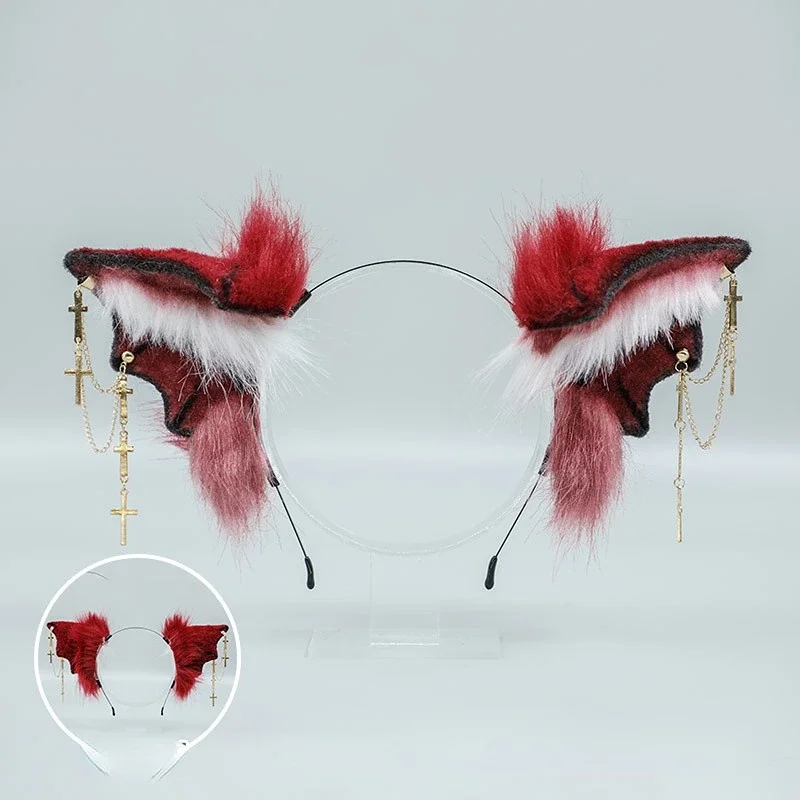 Pinces à cheveux gothiques Halloween chauve-souris oreille bandeau dessin animé en peluche coiffure Kawaii Lolita Cosplay cerceau de cheveux JK fille Anime accessoires