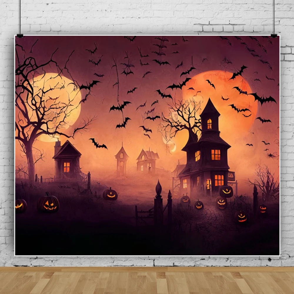 Decoração de Halloween Jack-on-Lantern Adereços, Foto Backdrop, Fundo para Fotografia, Suprimentos de Palco, Banner Photoshoot Party