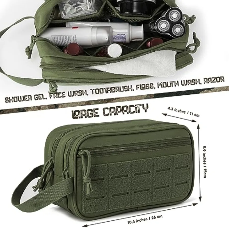 Tactical Toiletry Bag For Men Hygiene Bag EDC Military Tool Molle Pouches Small Dopp Kit Mens Shaving Kit Travel Shower Ba