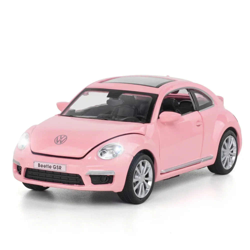 1:32 Volkswagen Beetle GSR Car Model Pull Back Alloy Discast Street Metal Business Cars Model Children Toy A134