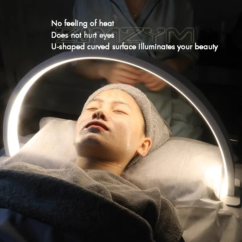 Adjustable Brightness LED Half Moon Beauty Light Desktop Arch Ring Lamp for Salon Eyelash Tattoo Nails Care Makeup