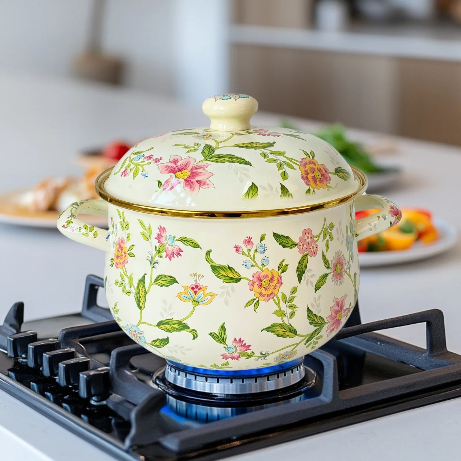 

Enamel Soup Pot Cooking Noodles Pot Home Restaurant Kitchen Cookware Enamel Soup Pots