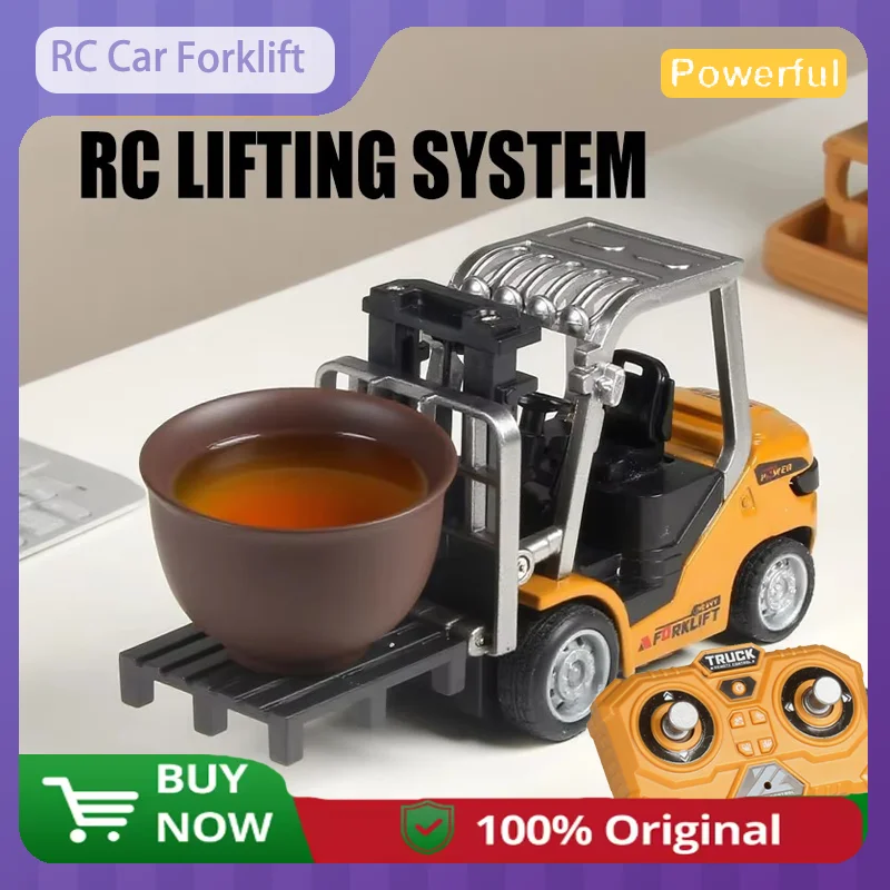 

1/64 Remote Controll Alloy Forklift Engineering Vehicle Tabletop Toys Liftable RC Car APP control Collection Christmas Boys