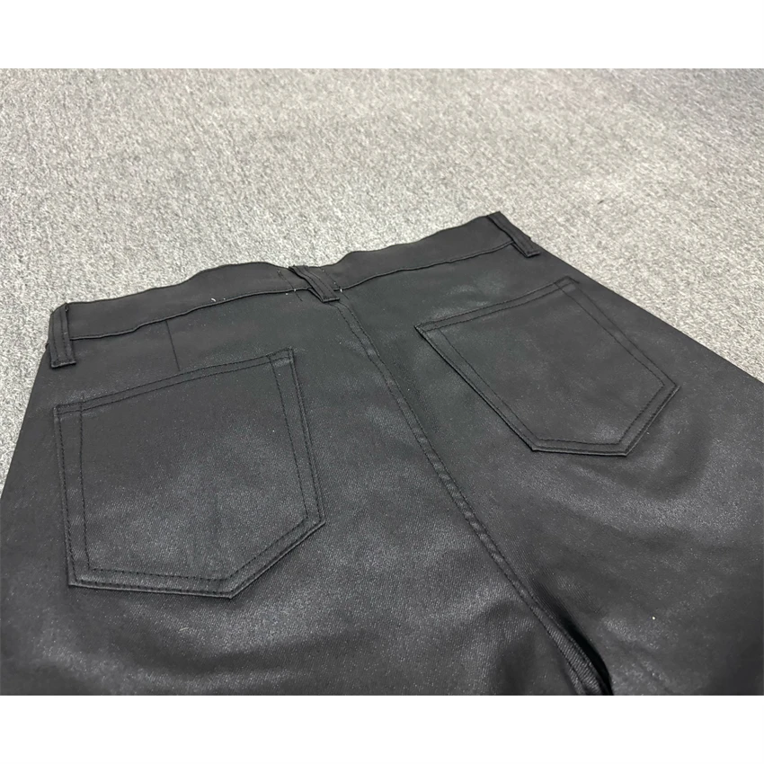 هاي ستريت جان السراويل RO نمط 25SS جديد الأصلي اللون مستقيم أنبوب فضفاض فرشاة الشمع المغلفة الشارع الشهير عارضة الدنيم السراويل #4