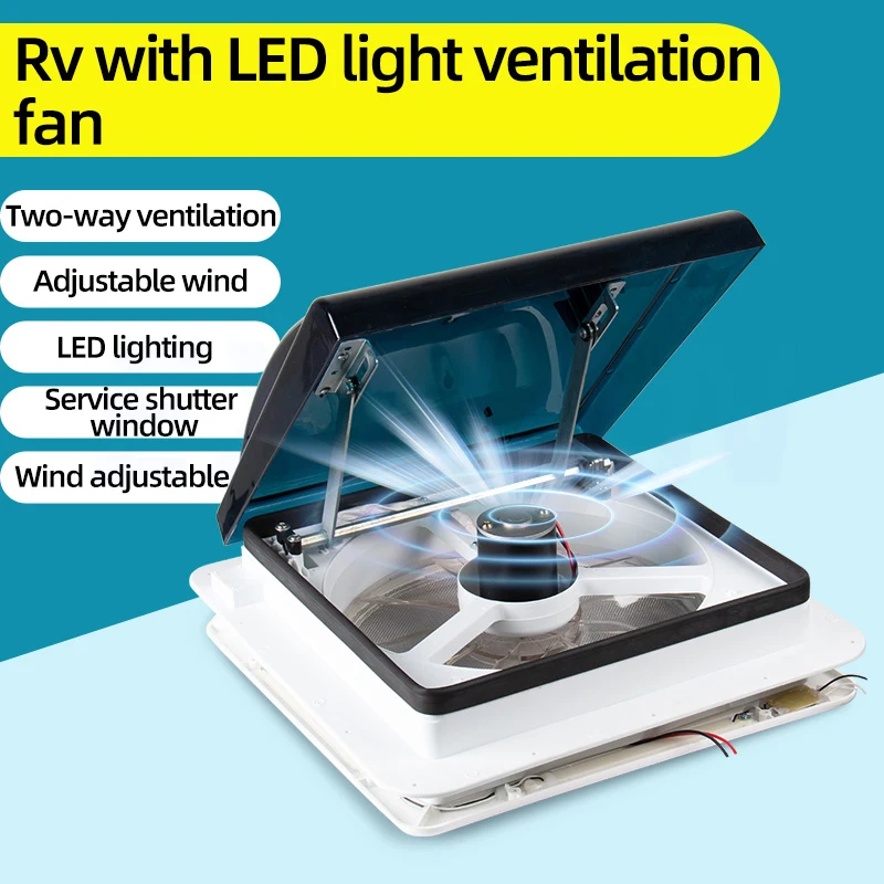 12V 24V RV Ventilation Fan Bidirectional Car Roof Modification Ventilation Rain Insect Proof Waterproof Bathroom Exhaust Fan