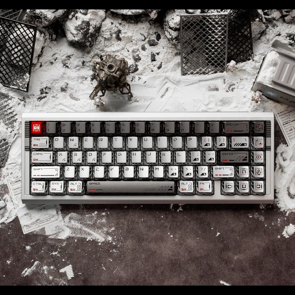 Metal Hollow Keycap CNC Aluminum Alloy Cherry Profile Keycaps for Mechanical Keyboard 60/68/80% Silver Number Pad Artisan Keycap