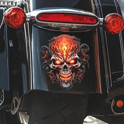 Flame Skull Pattern Motorcycle Stickers for Windshield Fender Fuel Tank Car Laptop Bedroom Refrigerator Waterproof Vinyl Decals