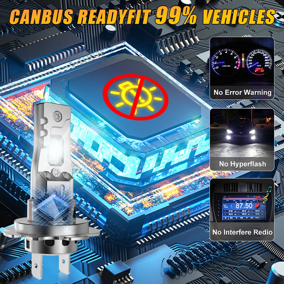 2 قطعة 5000 واط عالية الطاقة H7 H4 LED لمبة توربو المصباح 6500 كيلو 5000000LM 12 فولت 24 فولت CSP قوية أفضل H4 LED ديود المعتمدة H7 مصباح صغير