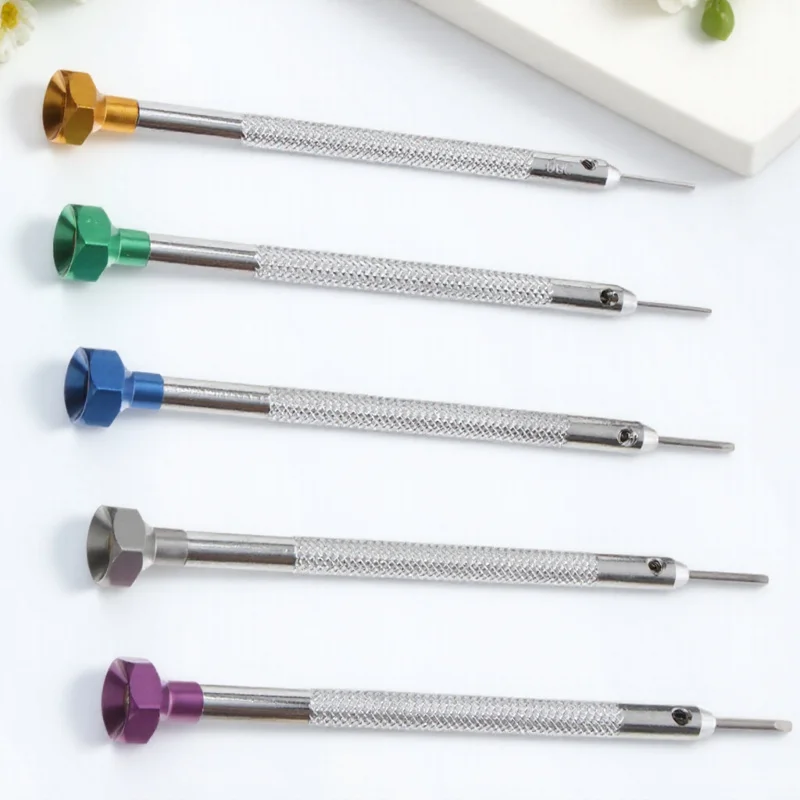 5Pcs Flat Slotted Screwdriver Set Different Sizes Hard Steel Alloy Precision Repair Tools Watch Eyeglass Frame