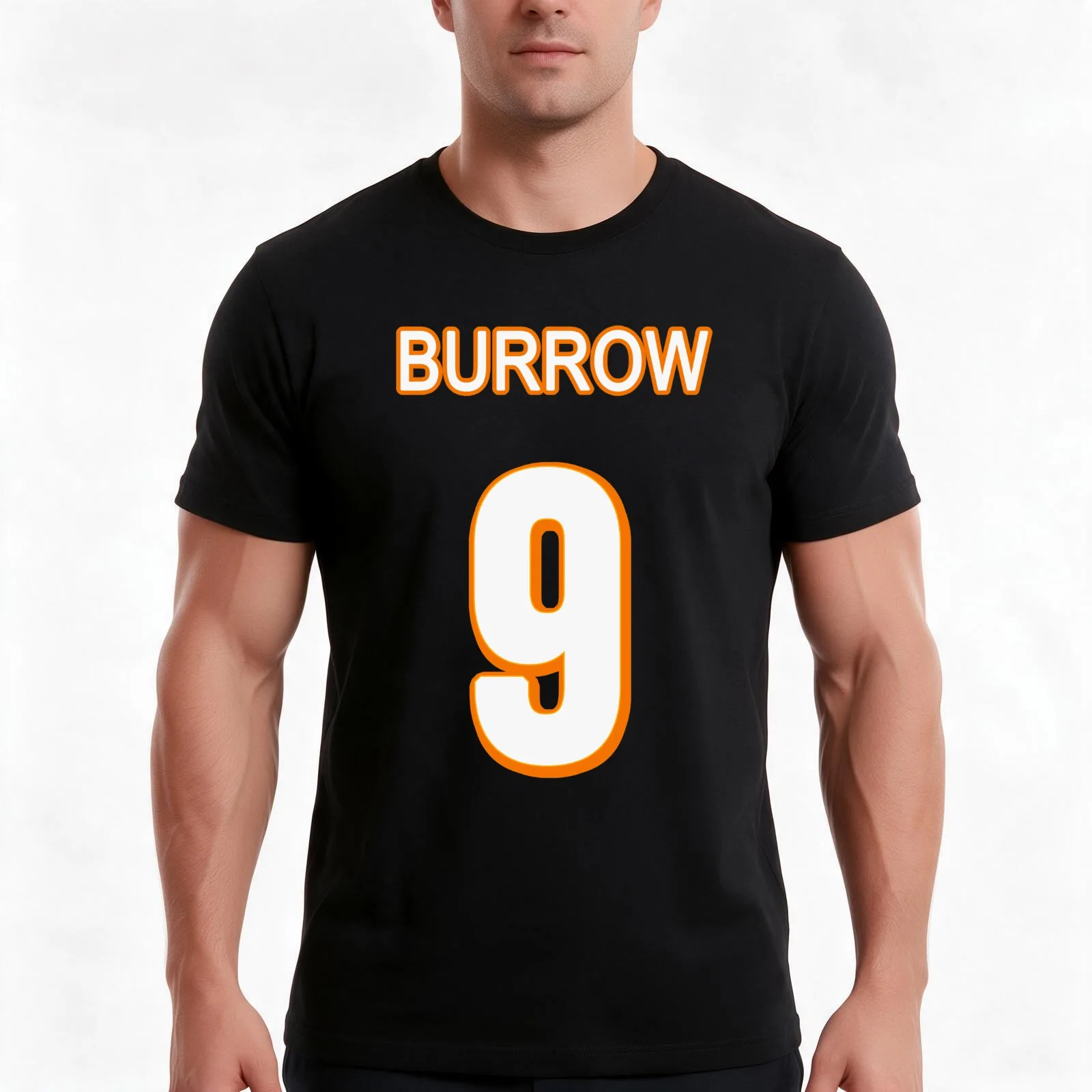 Burrow Jersey T-Shirt, Cool Short Sleeve T Shirt, Loose Casual Summer Unisex Top