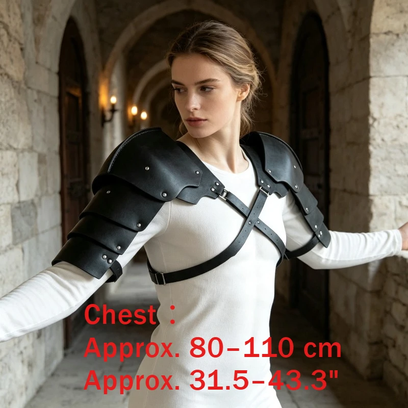 Retro Nordic Viking Knight Pauldrons Medieval Shoulder Guards Cosplay Armor Props For Renaissance Faire And Stage Performance view 2