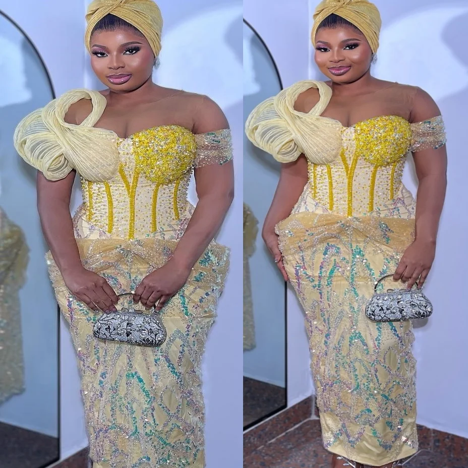 Luz amarela reta 2025 vestidos de baile frisado sheer neck tornozelo comprimento noite formal festa aniversário vestidos zj2601