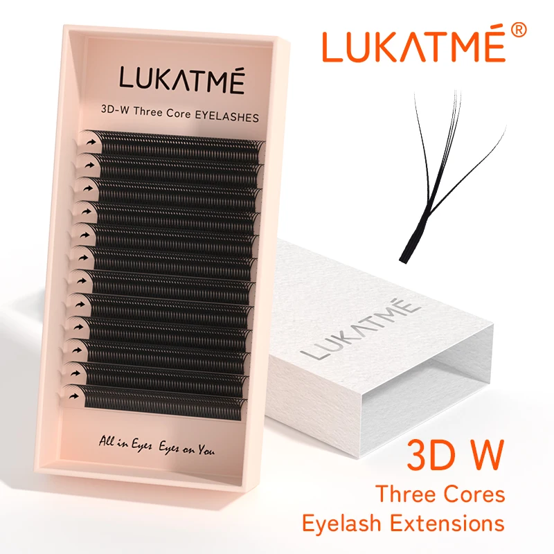 

LUKATME 3D W Three Cores Lashes 3D Shaped Sandwich Eyelashes Premade Clover 3D Spike Eyelash Extension