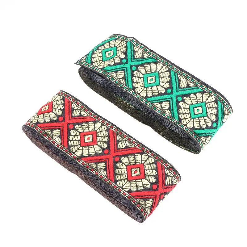 7 Meter*5 cm Vintage Ethnische Stickerei-Borte Boho Spitzenborte DIY Kleidung Taschen Zubehör Bestickter Stoff – Detail 6