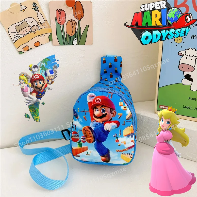 Gioco Super Mario Bros Chest Pack Cartoon borsa per bambini bel ragazzo zaino di grande capacità ragazza Cute marsupio regalo di natale