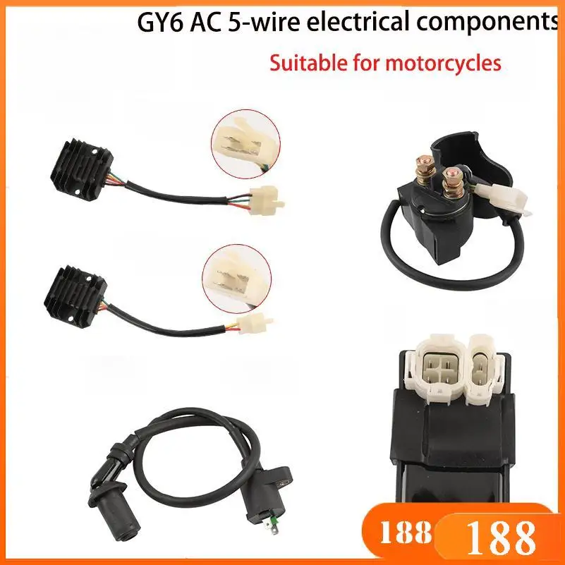 GY6 Ignition Coil Regulator Rectifier Relay Spark Plug Kit, Suitable for ATV Off-Road Bicycles 50cc 1250cc 150cc Accessories