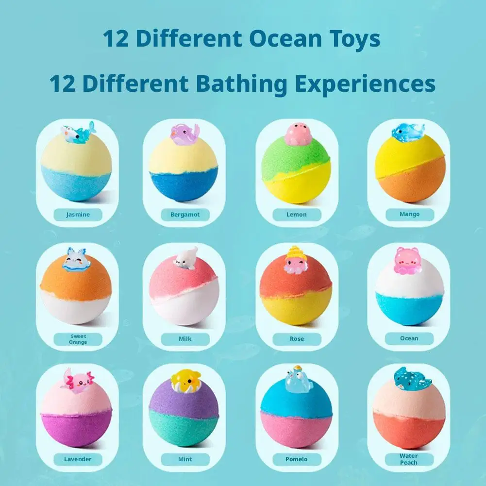 Bath Bombs for Kids with Surprise Inside 24 Pack Kids Bath Bombs Gift Set Natural Organic Kids Bubble Bath Fizzy for Girls Boy