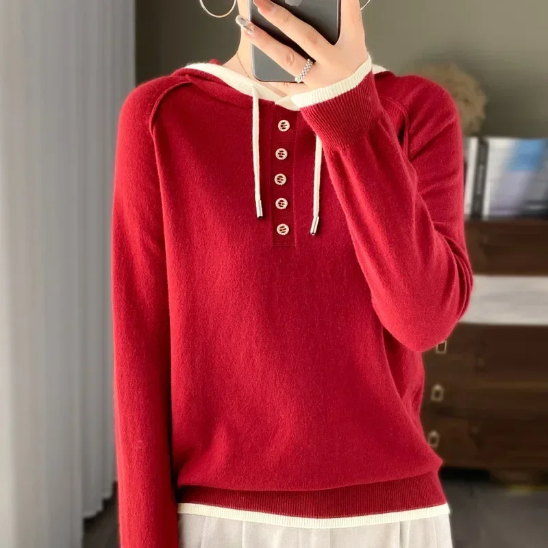 

Korean Style Women's Hoodie Sweater Autumn Winter LongSleeve Pullovers Knitted Jumper O-neck Sweatshirts Y2k Clothes Kpop 후드티
