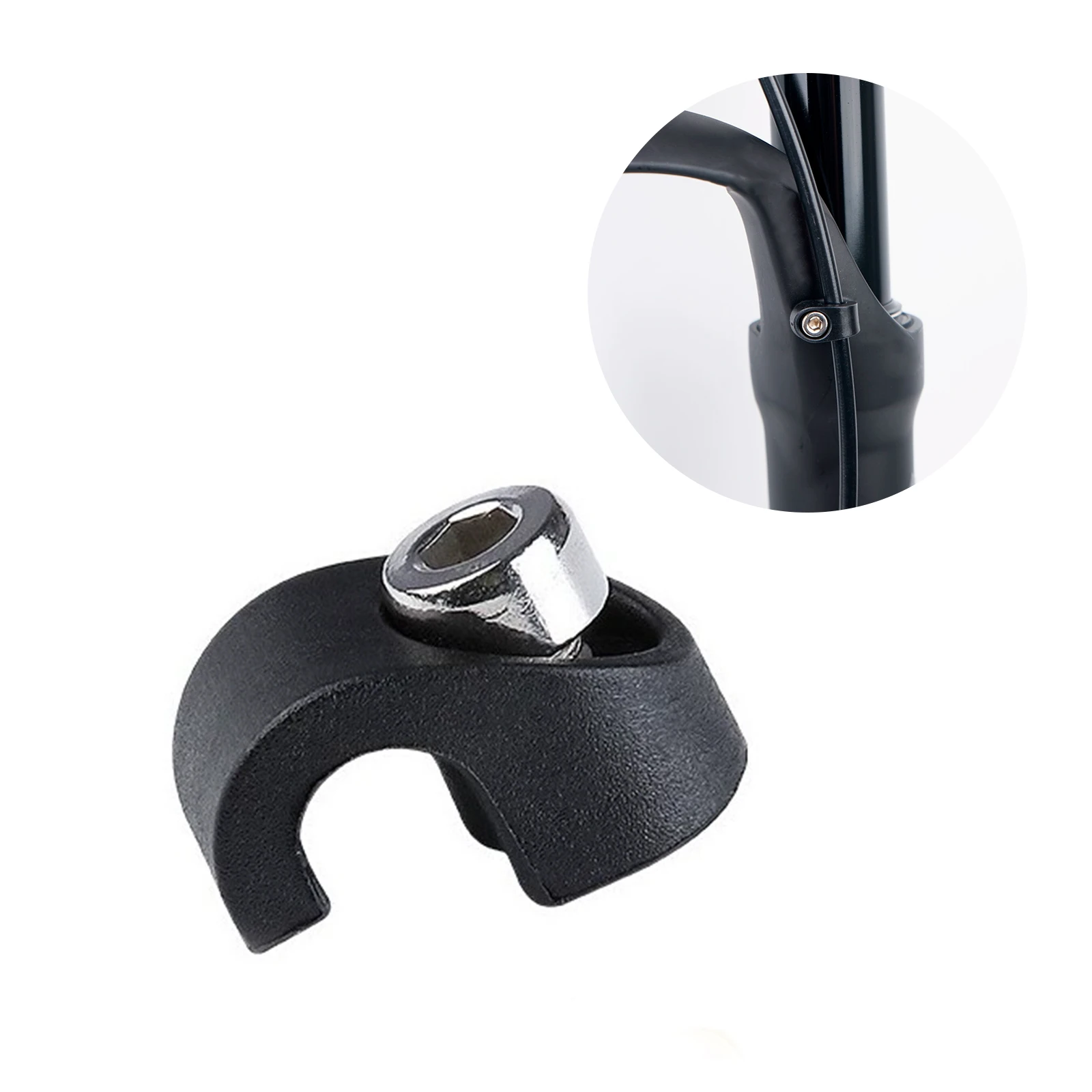 Bike Guide Adapter Brake Hose Clamp Front Fork Cable C Shaped Buckle Button Fixed Tubing Clip Bicycle Repair Part