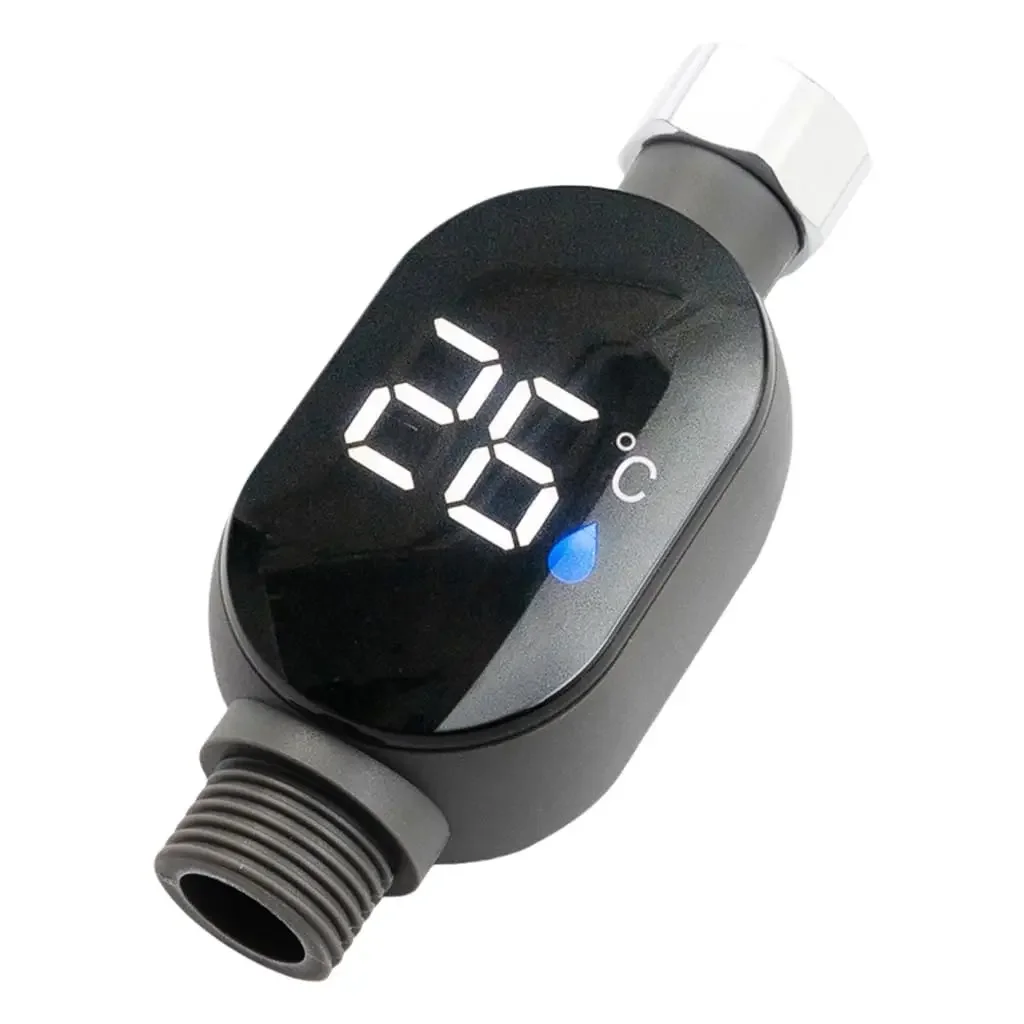 Digital Shower Thermometer – Black LED Display, 0°C–99°C Water Temperature Gauge With Tri-Color Alert (Blue/Green/Red) – 2 Pack For Bathroom Safety