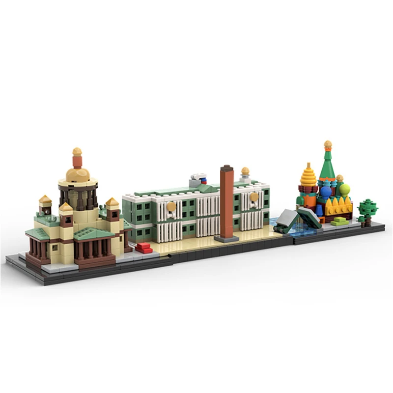 

St Petersburg Skyline MOC Building Blocks, Russian Venice Architecture with Cathedral, European City Diorama for Adults