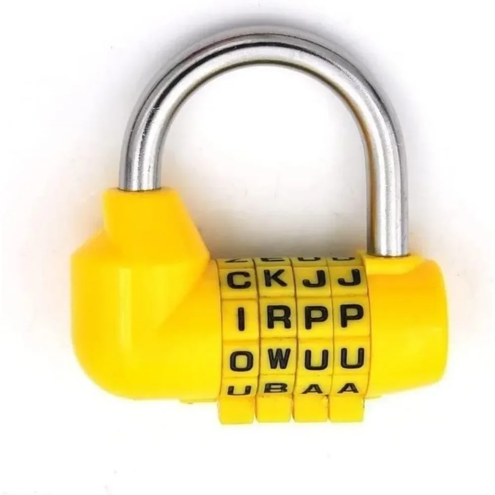 1 個ハイグレードセキュリティ南京錠 4 ダイヤル桁文字組み合わせ旅行セキュリティコードロック日記パスワード南京錠